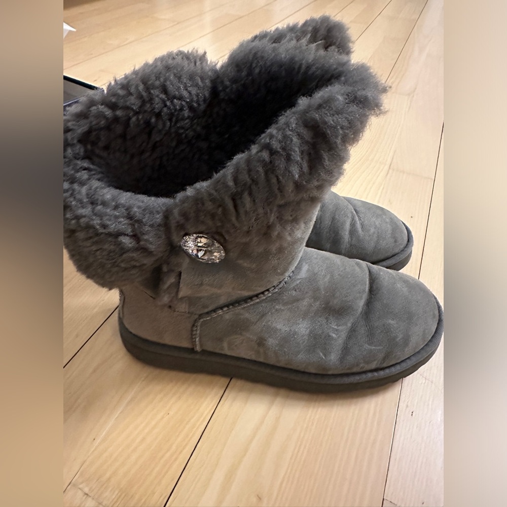 Cozy Gray UGG Women's Swarovski Crystal Shearling Boots